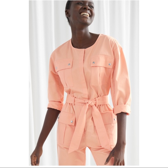 & OTHER STORIES ~Organic Cotton Tie Belt Jumpsuit (NWT) - Picture 6 of 11